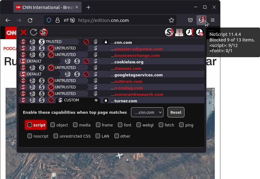 NoScript screenshot