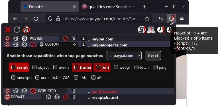 FAQ - NoScript: block scripts and own your browser!